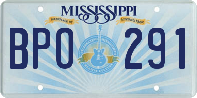 MS license plate BPO291