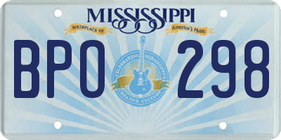 MS license plate BPO298