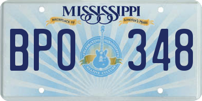 MS license plate BPO348