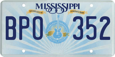 MS license plate BPO352