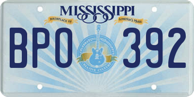 MS license plate BPO392