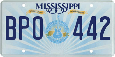 MS license plate BPO442