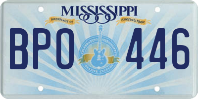 MS license plate BPO446