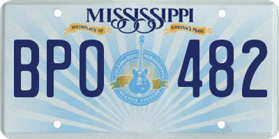 MS license plate BPO482
