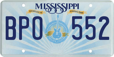 MS license plate BPO552