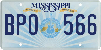 MS license plate BPO566