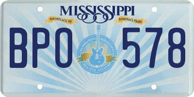 MS license plate BPO578