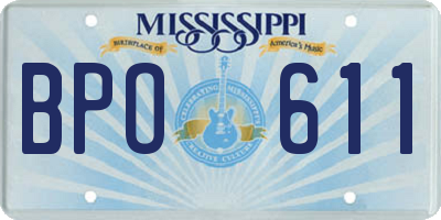 MS license plate BPO611