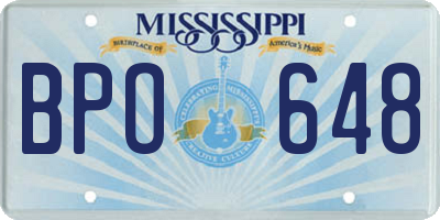 MS license plate BPO648