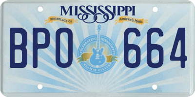 MS license plate BPO664