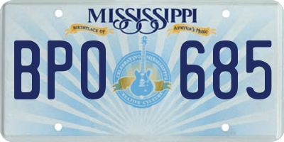 MS license plate BPO685