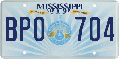 MS license plate BPO704