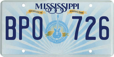 MS license plate BPO726