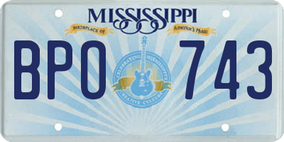 MS license plate BPO743