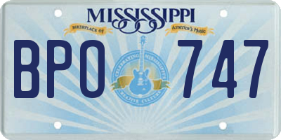 MS license plate BPO747