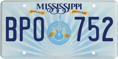 MS license plate BPO752