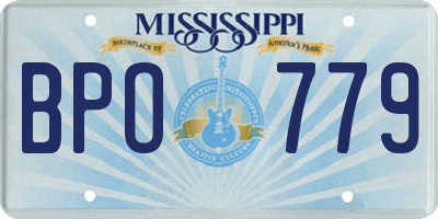 MS license plate BPO779