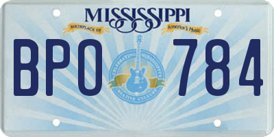 MS license plate BPO784