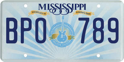 MS license plate BPO789