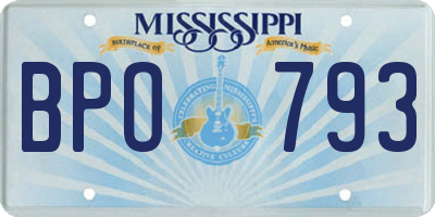 MS license plate BPO793