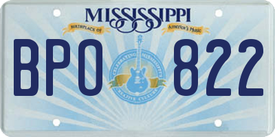 MS license plate BPO822