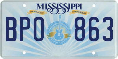 MS license plate BPO863