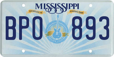 MS license plate BPO893