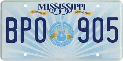 MS license plate BPO905