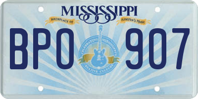MS license plate BPO907