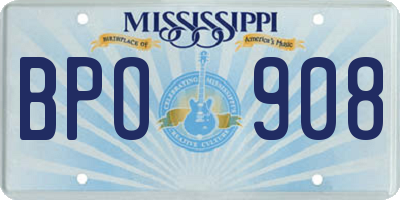 MS license plate BPO908