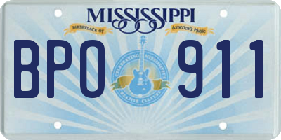 MS license plate BPO911