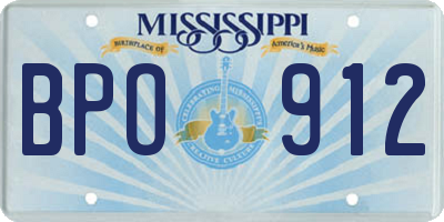 MS license plate BPO912