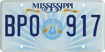 MS license plate BPO917