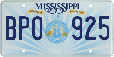 MS license plate BPO925