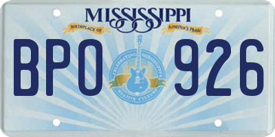 MS license plate BPO926
