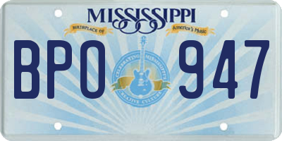 MS license plate BPO947