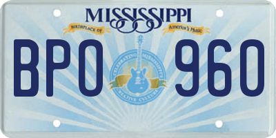 MS license plate BPO960