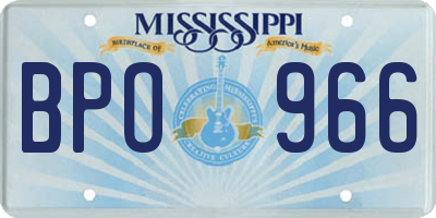 MS license plate BPO966