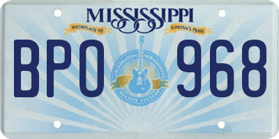 MS license plate BPO968