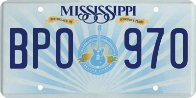 MS license plate BPO970
