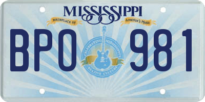 MS license plate BPO981