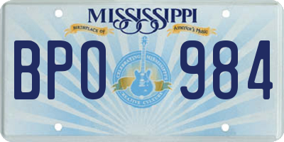 MS license plate BPO984