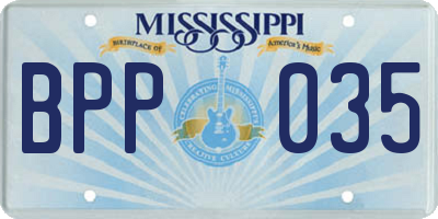 MS license plate BPP035