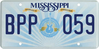 MS license plate BPP059