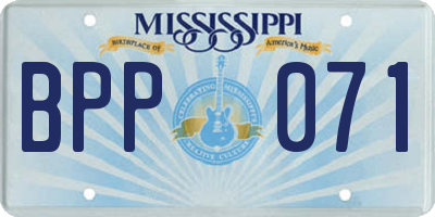 MS license plate BPP071