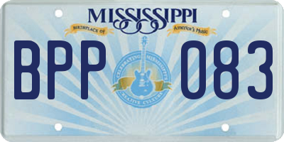 MS license plate BPP083