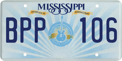 MS license plate BPP106