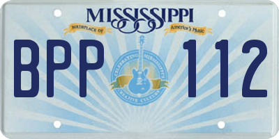 MS license plate BPP112