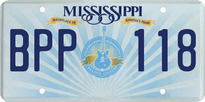 MS license plate BPP118