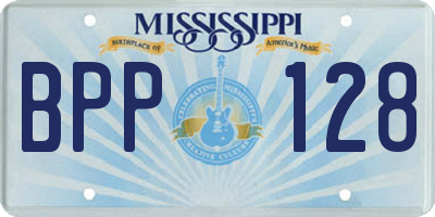 MS license plate BPP128